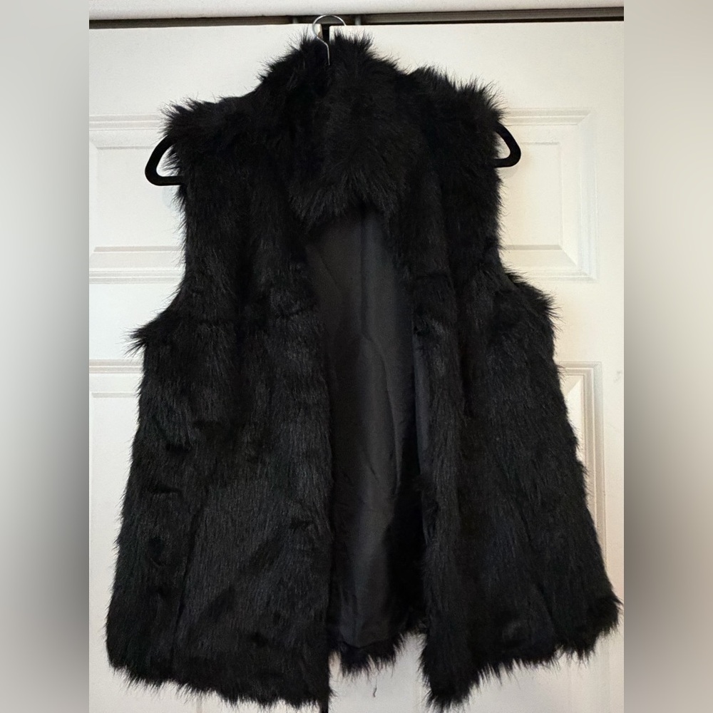 Michael Kors Black Faux Fur Vest
